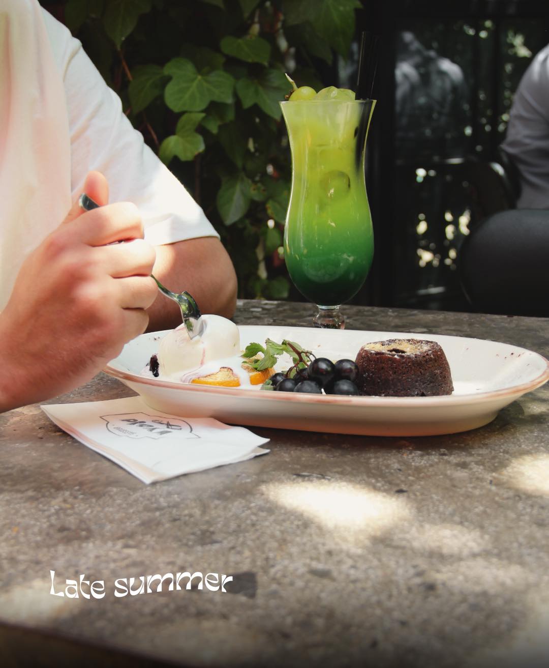 Berry dessert with fresh garnish