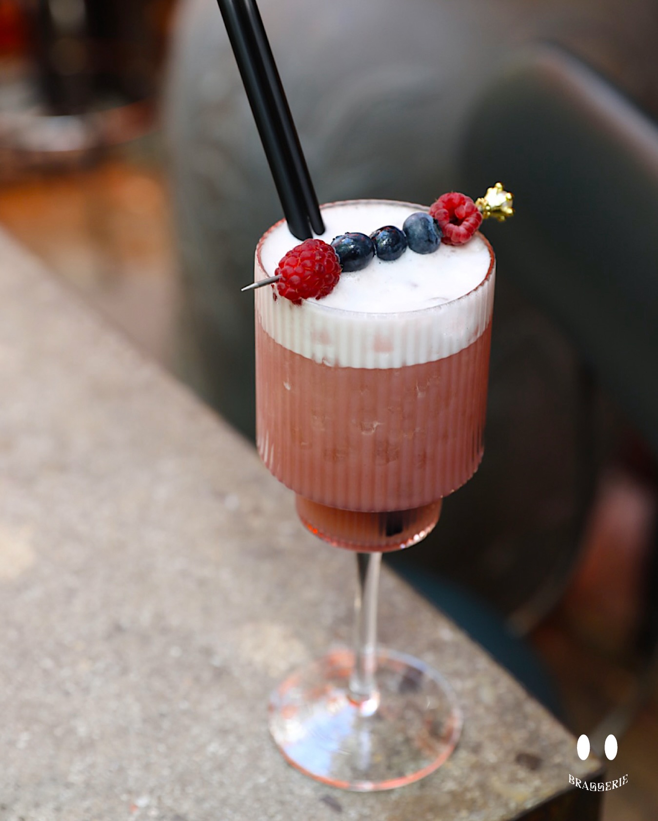 Signature cocktail with berries