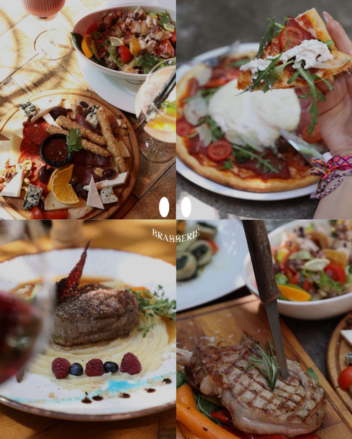 Menu collage of dishes