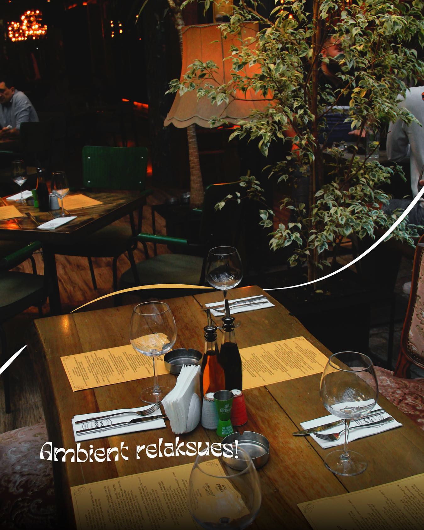 Brasserie table set for dinner